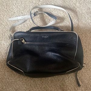 Black leather coach medium sized bag with crossbody strap. Good condition